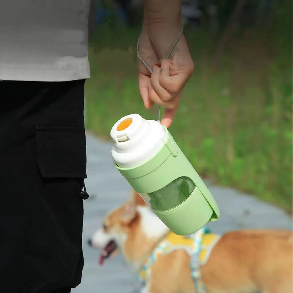 Oasis Hound™ Portable Dog Cat Water Bottle with Food Storage