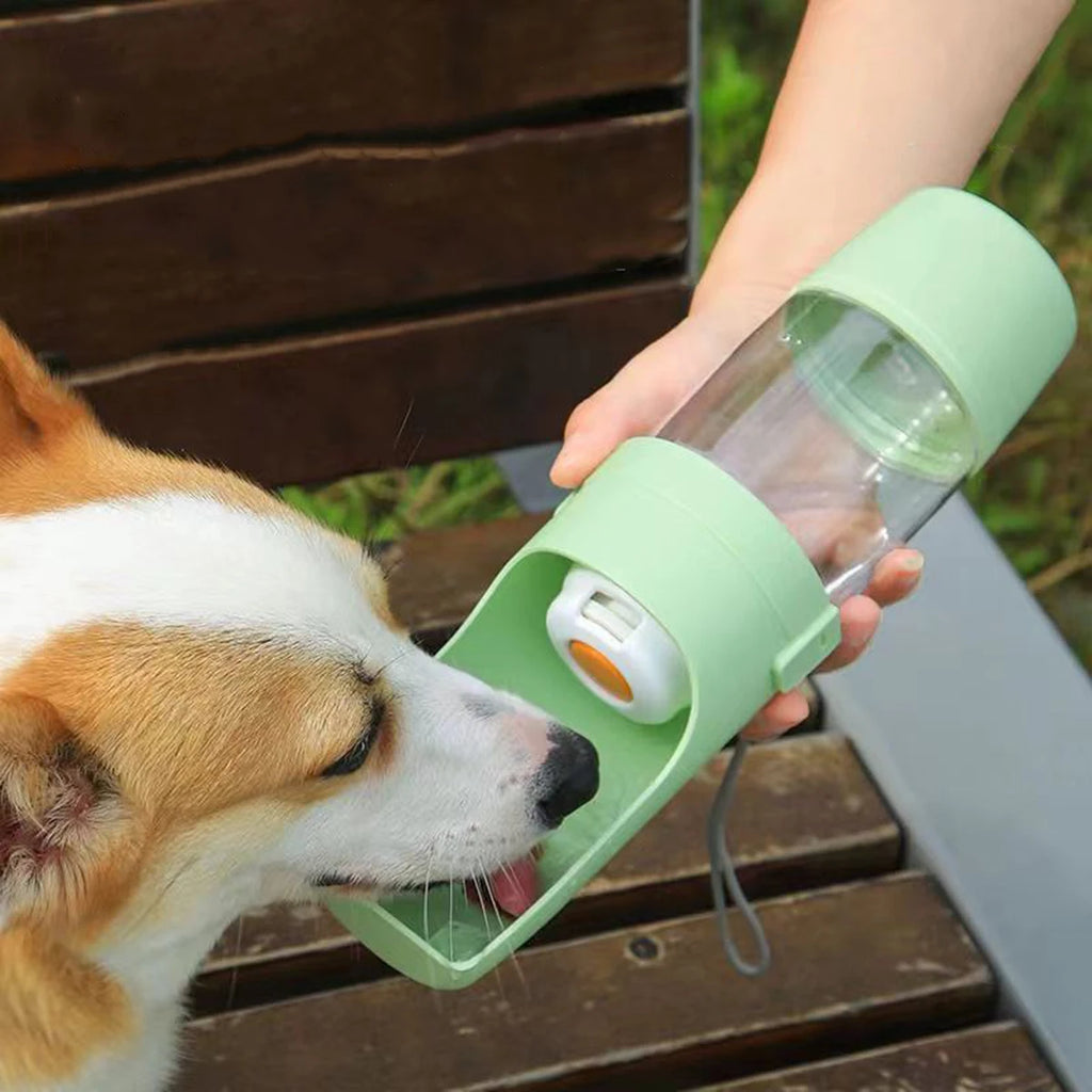 Oasis Hound™ Portable Dog Cat Water Bottle with Food Storage