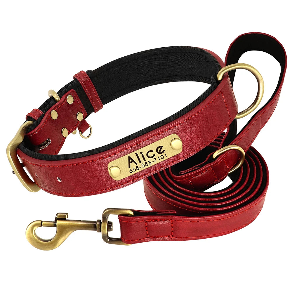 Oasis Hound™ Customized Leather Dog Collar &amp; Leash Set
