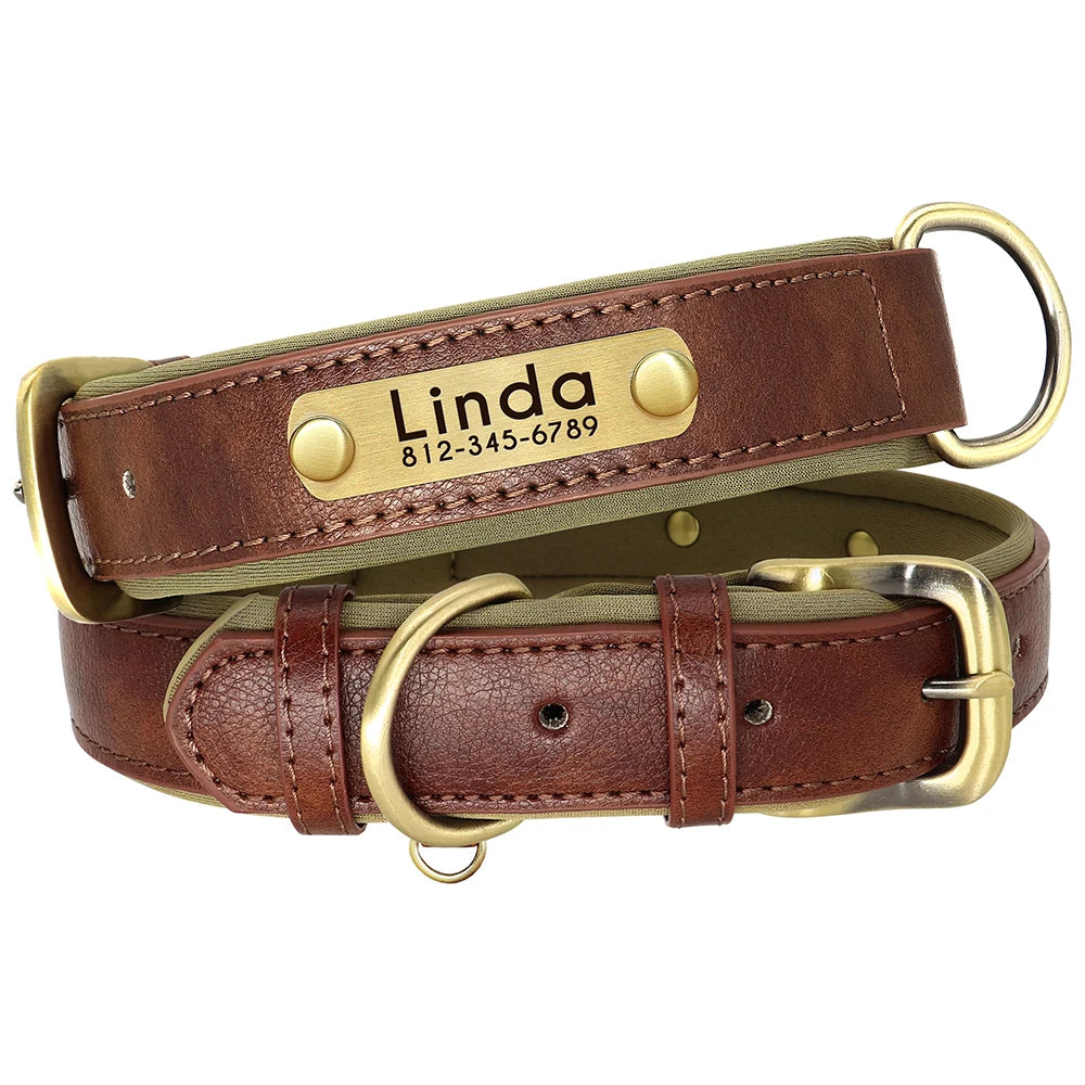 Oasis Hound™ Customized Leather Dog Collar &amp; Leash Set