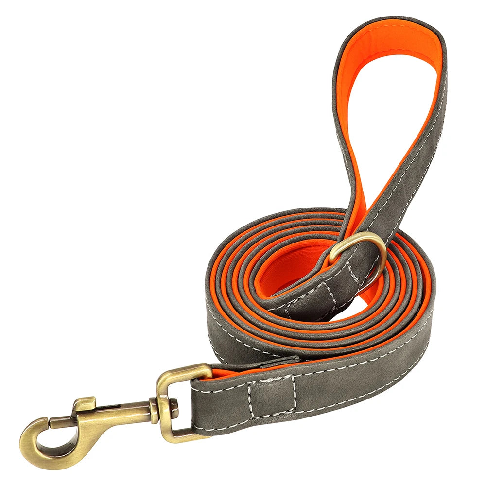 Oasis Hound™ Customized Leather Dog Collar &amp; Leash Set